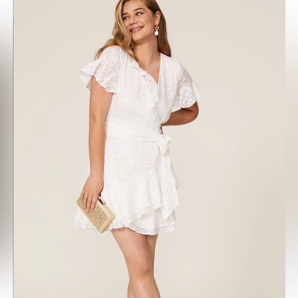 Tanya Taylor White Floral Bianka Silk Dress 6 RTR - Picture 3 of 14